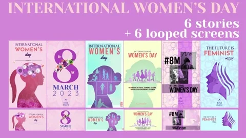 International Womens Day Stories After Effects stock