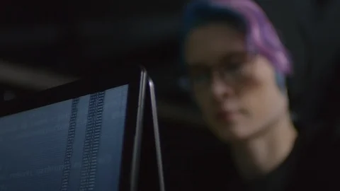 Internationally Wanted Female Hacker Stock Footage 105291426
