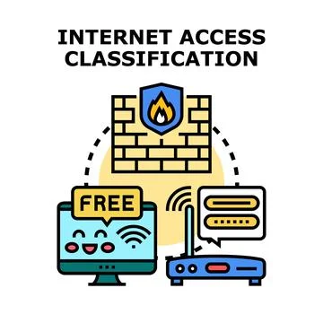 Internet access classification illustrating network security concepts Stock Illustration
