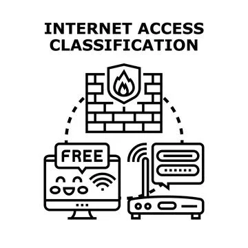 Internet access classification illustrating network security concepts Stock Illustration