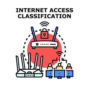 Internet access classification system providing secure network connection Stock Illustration