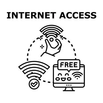 Internet access connection establishing global network communication Stock Illustration
