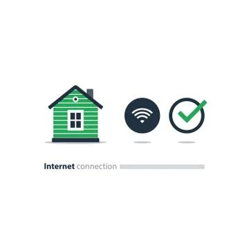 Internet access at home, wi-fi icon, smart solution concept Stock Illustration