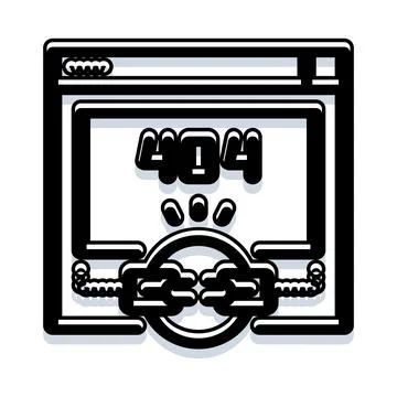 Internet access restricted with 404 error page 스톡 일러스트