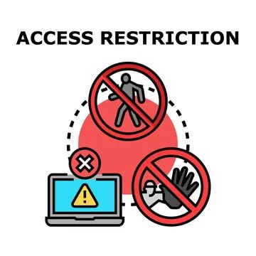 Internet access restriction concept with cyber security threats Stock Illustration