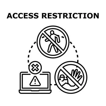 Internet access restriction concept with cyber security threats Stock Illustration