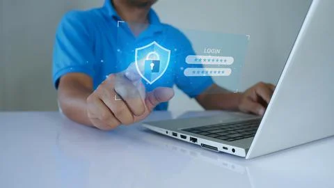 Internet access security and data protection concept, blockchain and cybersec Stock-Fotos