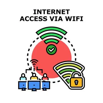 Internet access via wi fi network connection concept イラスト素材