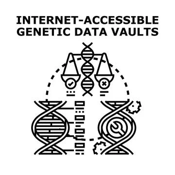 Internet accessible genetic data vaults concept Stock Illustration
