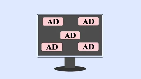 Internet ad pop-ups relentlessly invade the computer screen, displaying distract Stock Footage 265066340