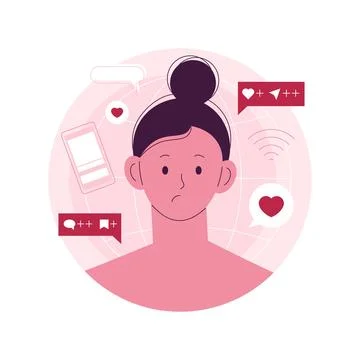 Internet addiction abstract concept vector illustration. Stock Illustration