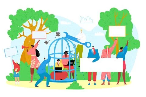 Internet addiction concept vector illustration of young people using devices Illustrazione stock