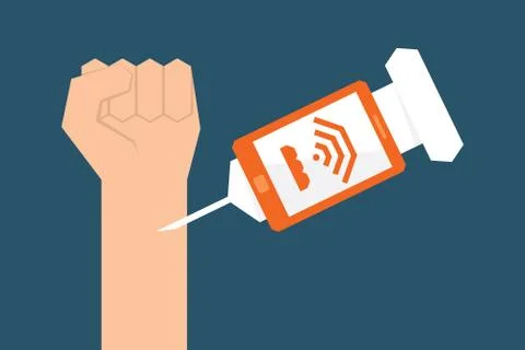 Internet addiction Stock Illustration