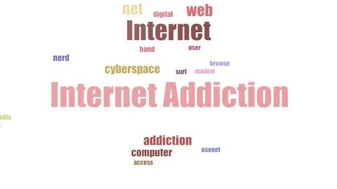 Internet Addiction Word Cloud Animated Isolated Video stock 107248710