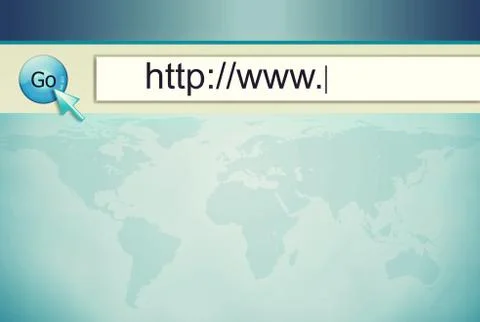 Internet address, computer screen Stock Illustration