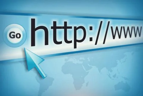 Internet address, computer screen Stock Illustration