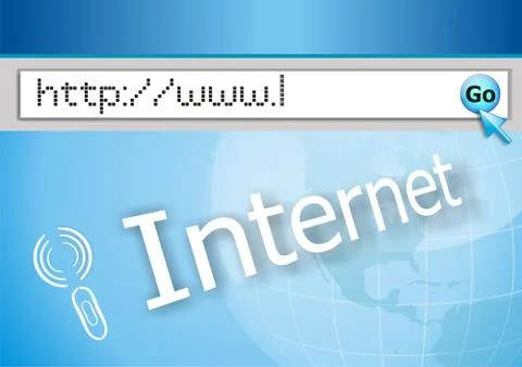 Internet address, computer screen Stock-Illustration