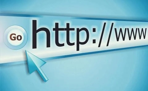 Internet address, computer screen Stock-Illustration