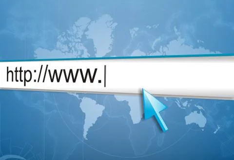 Internet address, computer screen Stock Illustration