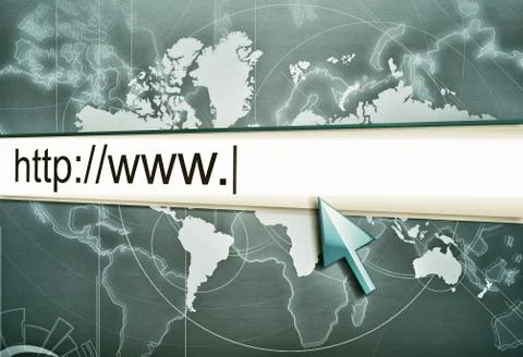 Internet address, computer screen Stockillustratie