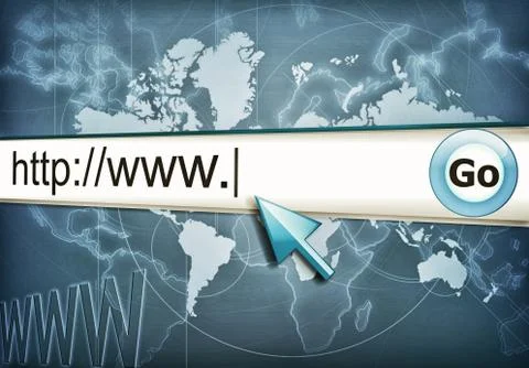Internet address, computer screen Stock-Illustration