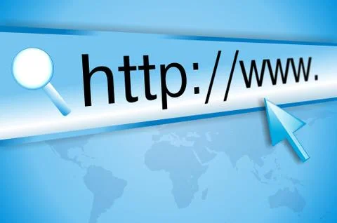 Internet address, computer screen Stock Illustration