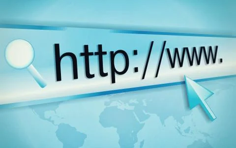 Internet address, computer screen Stock Illustration