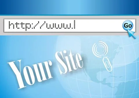 Internet address, computer screen Stock Illustration