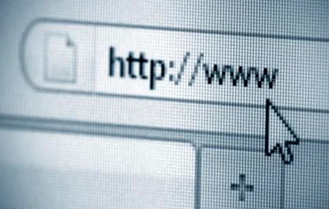 Internet address, computer screen Stock Photos