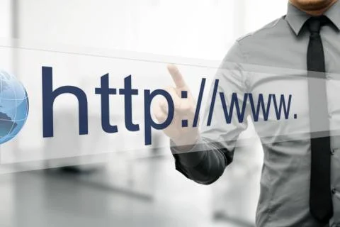 Internet address in web browser on virtual screen Stockillustratie