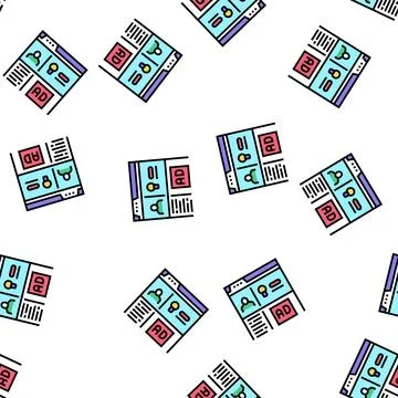 Internet advertise and crowdsoursing vector seamless pattern Stock Illustration