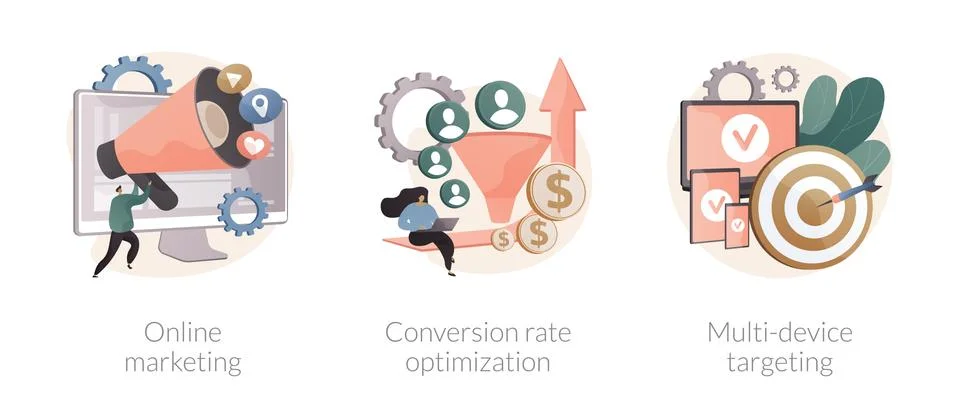 Internet advertising abstract concept vector illustrations. Stock Illustration