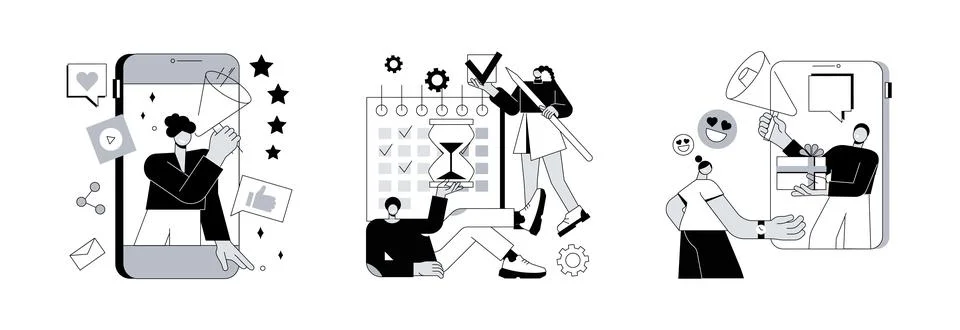 Internet advertising abstract concept vector illustrations. Stock Illustration