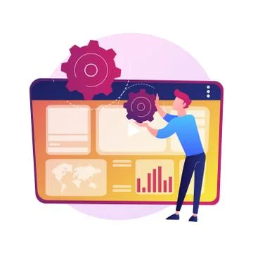 Internet advertising analytics vector concept metaphor. Stock Illustration