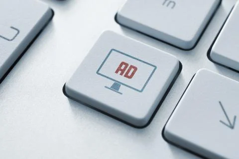 Internet advertising button concept Stock Photos