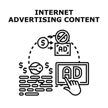 Internet advertising content management and monetization Stock Illustration