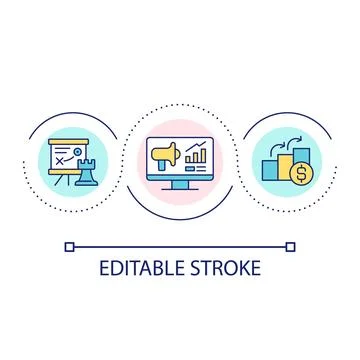 Internet advertising strategy loop concept icon Stock Illustration