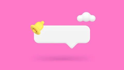 Internet alert notification quick tips empty bar speech bubble ring bell 3d.. Stock Illustration