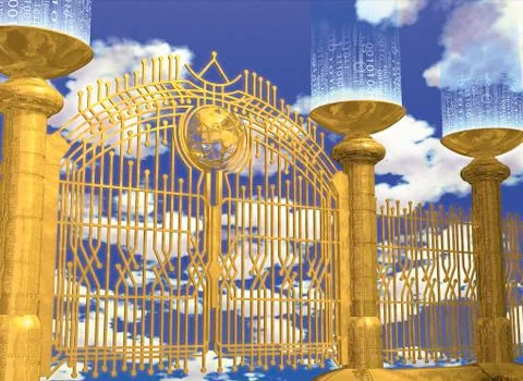 Internet and Computer Gateway in Sky Stockillustratie