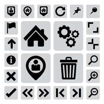 Internet and computer icons set. illustration Ilustração Stock