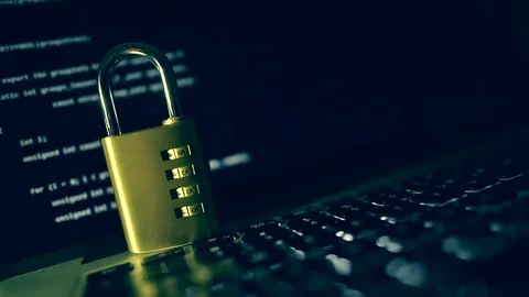 Internet and Computer Security Concept with Padlock Stock Footage 80608210