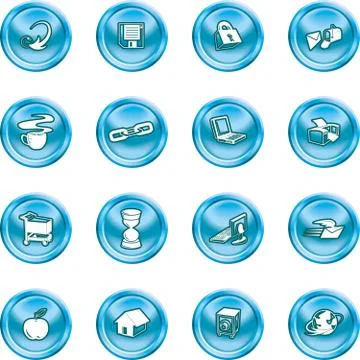 Internet and computing icons Stock Illustration