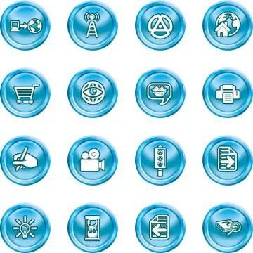 Internet and computing media icons Ilustração Stock