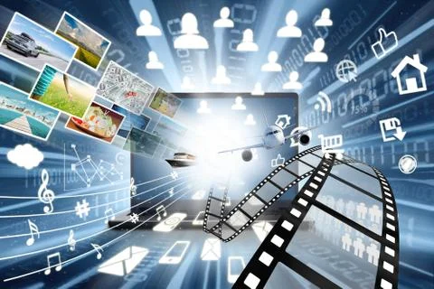 Internet and data sharing concept Illustrazione stock