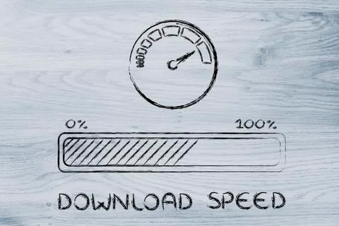 Internet and data transfer rate or speed Stockillustratie