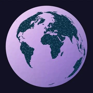 Internet and global connections map. Lambert azimuthal equal-area projectio.. 스톡 일러스트