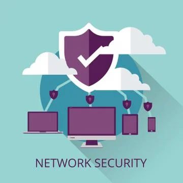 Internet And Global Network Security Stock Illustration
