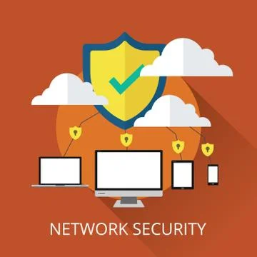 Internet And Global Network Security Stock Illustration