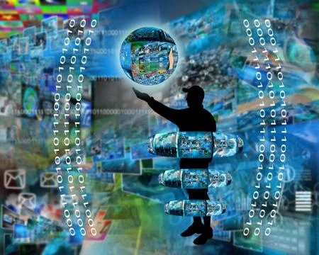 Internet and humanity Stock Illustration