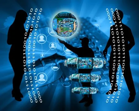 Internet and humanity Stock Illustration